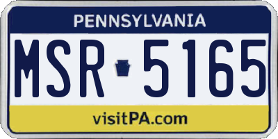 PA license plate MSR5165