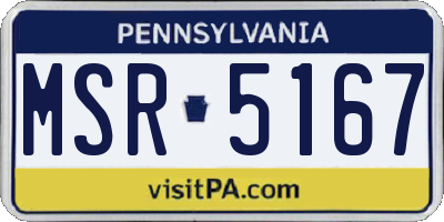 PA license plate MSR5167