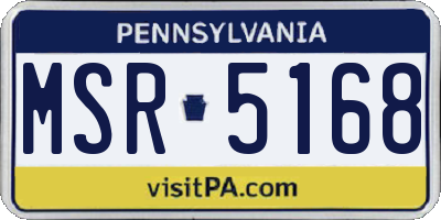 PA license plate MSR5168