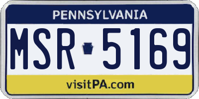 PA license plate MSR5169