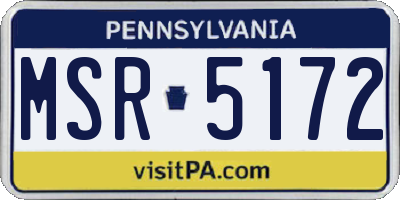 PA license plate MSR5172