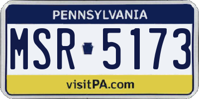 PA license plate MSR5173