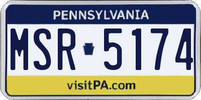 PA license plate MSR5174