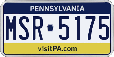 PA license plate MSR5175