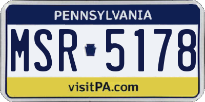PA license plate MSR5178