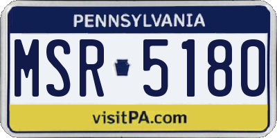 PA license plate MSR5180