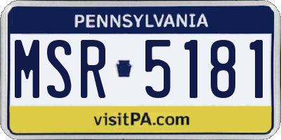 PA license plate MSR5181