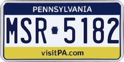 PA license plate MSR5182