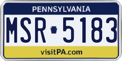PA license plate MSR5183