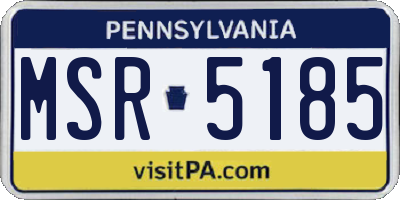 PA license plate MSR5185