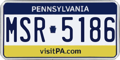 PA license plate MSR5186