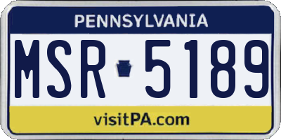 PA license plate MSR5189