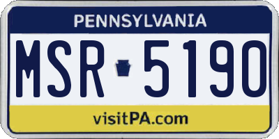 PA license plate MSR5190
