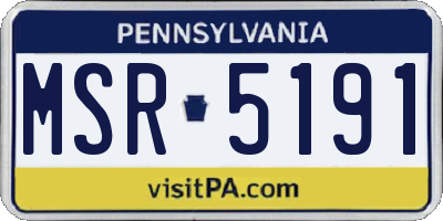 PA license plate MSR5191