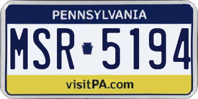 PA license plate MSR5194