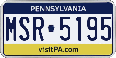 PA license plate MSR5195
