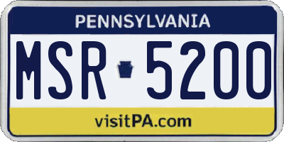 PA license plate MSR5200