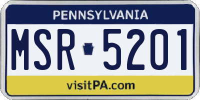 PA license plate MSR5201