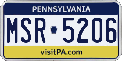 PA license plate MSR5206
