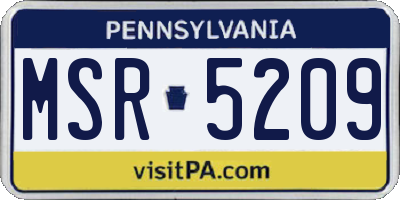 PA license plate MSR5209