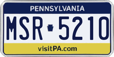 PA license plate MSR5210