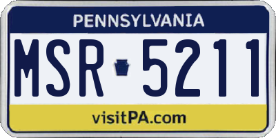 PA license plate MSR5211