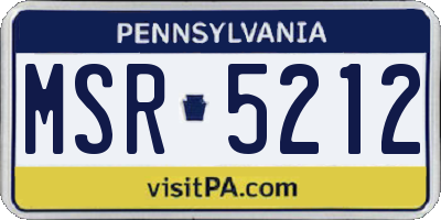PA license plate MSR5212