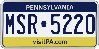 PA license plate MSR5220