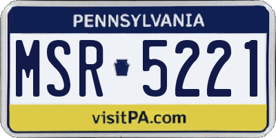 PA license plate MSR5221