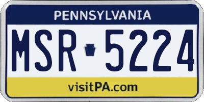 PA license plate MSR5224