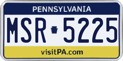 PA license plate MSR5225