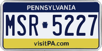 PA license plate MSR5227