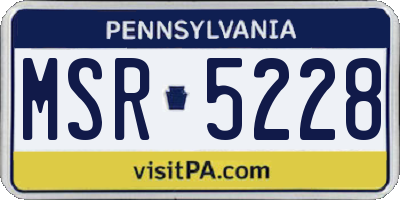 PA license plate MSR5228