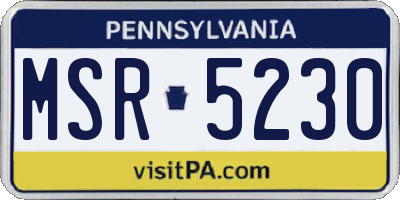 PA license plate MSR5230