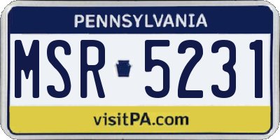 PA license plate MSR5231