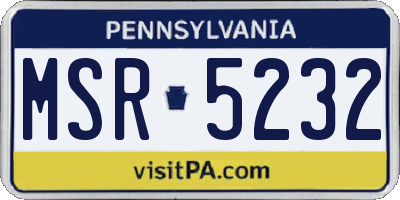 PA license plate MSR5232