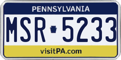 PA license plate MSR5233