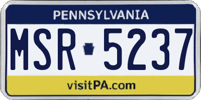 PA license plate MSR5237