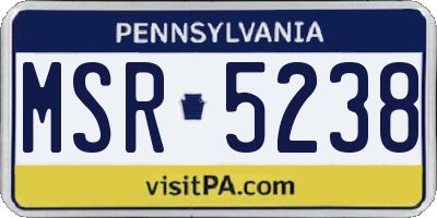 PA license plate MSR5238