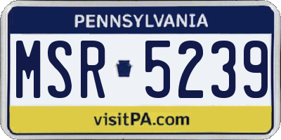 PA license plate MSR5239