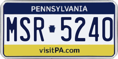 PA license plate MSR5240