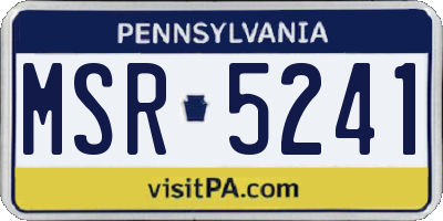 PA license plate MSR5241