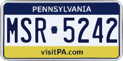 PA license plate MSR5242