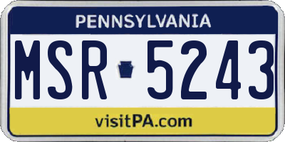 PA license plate MSR5243