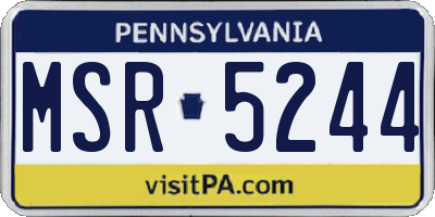 PA license plate MSR5244