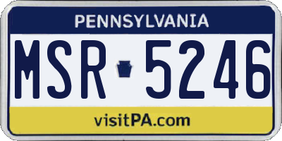 PA license plate MSR5246