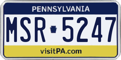 PA license plate MSR5247