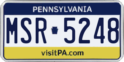 PA license plate MSR5248