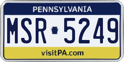 PA license plate MSR5249