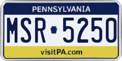 PA license plate MSR5250